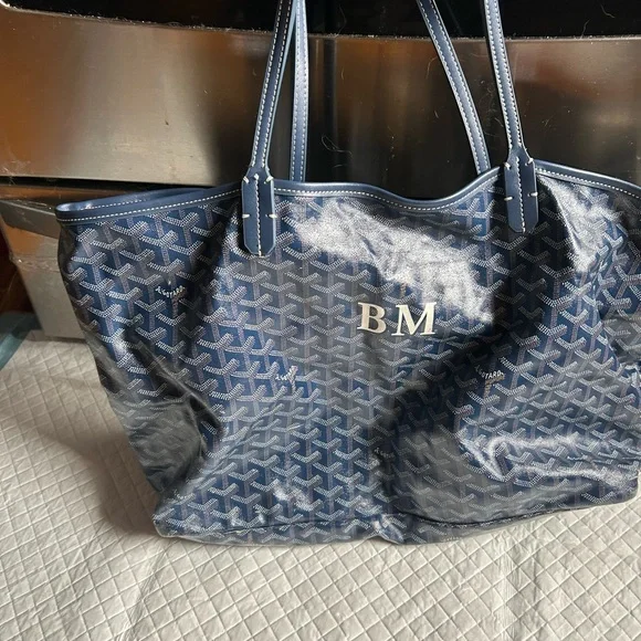 Blue Designer Tote Bag - Picture 1 of 3
